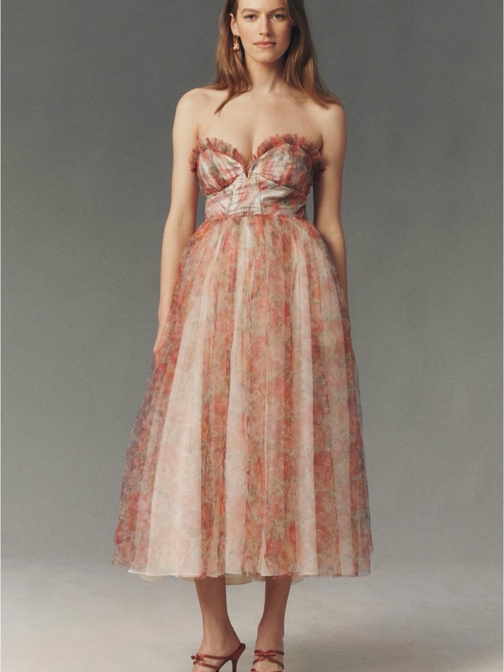 BHLDN Audrey Tulle Strapless Fit & Flare Maxi Dress NWT Sz 10